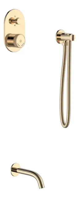 Boheme Tech Смеситель для ванны встраиваемый на 2 потребителя, излив 20 см, цвет: gold 154-G