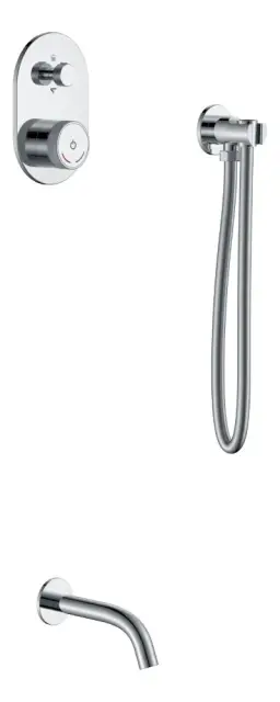 Boheme Tech Смеситель для ванны встраиваемый на 2 потребителя, излив 20 см, цвет: chrome 154-CR