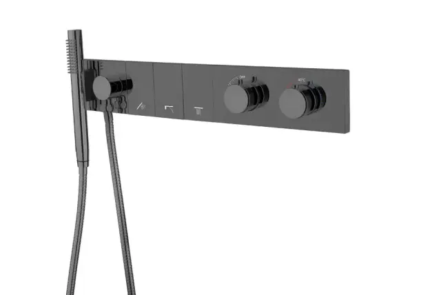 Boheme Zodiac Термостат для душа встраиваемый, на 3 потреб., с внутр. частью, цвет: shine gun metall 133-SYS-SGM