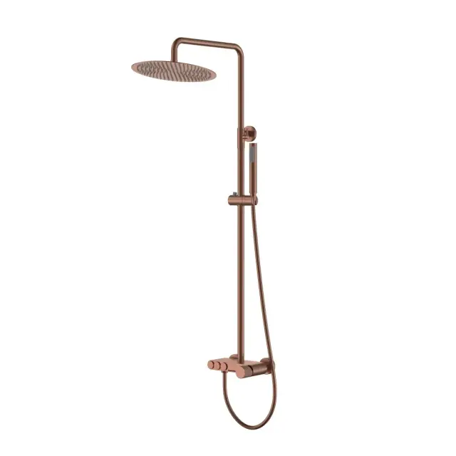 Boheme Stick Linea Душевая стойка: смеситель, излив, ручной и верхний душ, цвет: brushed bronze 128-BRB.3