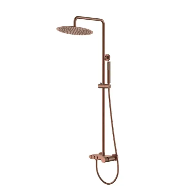 Boheme Stick Touch Душевая стойка: смеситель, излив, ручной и верхний душ, цвет: brushed bronze 128-BRB.2