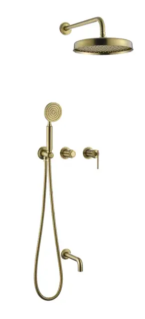 Boheme Eterna Душевой комплект встраиваемый: смеситель, излив, ручной и верхний душ, цвет: matt gold 174-2-MG