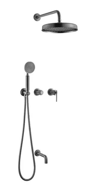 Boheme Eterna Душевой комплект встраиваемый: смеситель, излив, ручной и верхн. душ, цвет: gun metall 174-2-GM
