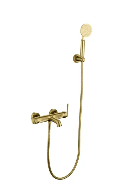Boheme Eterna Смеситель для ванны с душевым набором: ручной душ, шланг, держатель, цвет: matt gold 173-MG