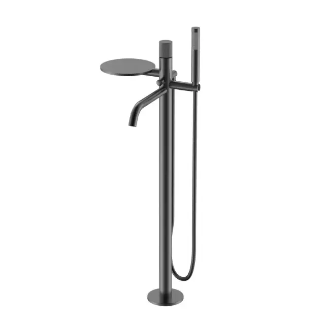 Boheme Stick Linea Смеситель напольный с душевым набором - ручной душ, шланг, цвет: gun metall 129-GM.3