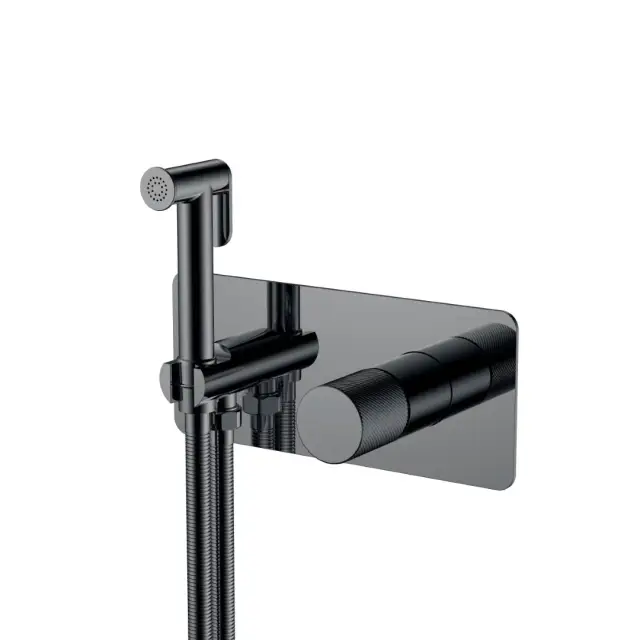 Boheme Stick Spirale Гигиенический душ со смесителем и встраиваемой частью, цвет: shine gun metall 127-SGM.4
