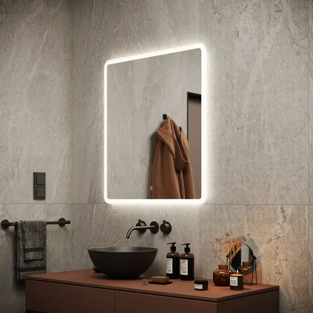 Зеркало для ванной комнаты SANCOS Аркадия (Arcadia) 700х800 с подсветкой, арт. AR700