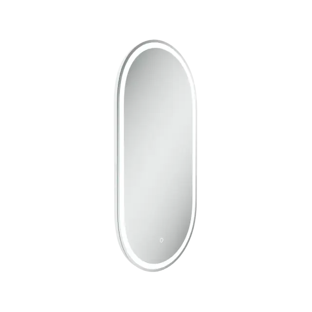 Зеркало для ванной комнаты SANCOS Овал (Oval), фронтальная подсветка 450х900 с сенсорным управлением на прикосновение, арт. OV45F