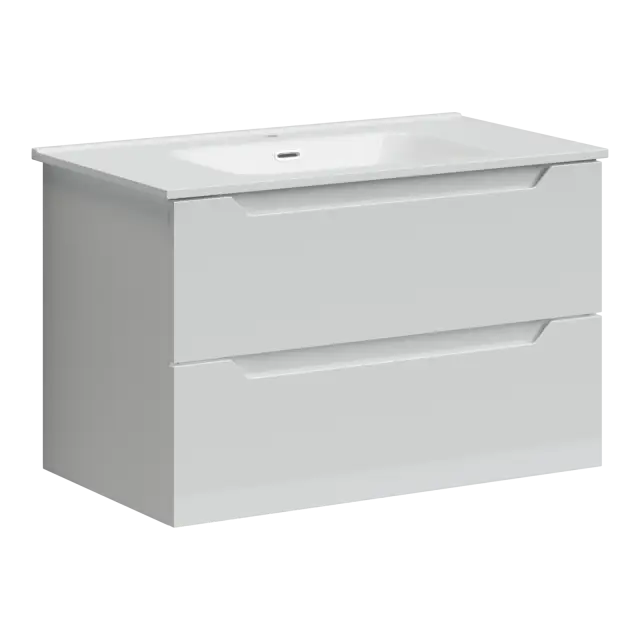 Тумба подвесная SANCOS Норма 2.0 (Norma 2.0) 790х450х500, c двумя ящиками оснащенными доводчиками, белый глянец, арт. NR2.080W