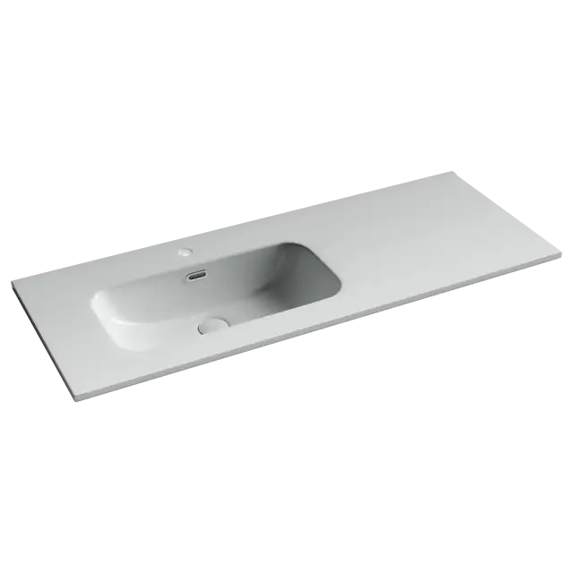 Раковина накладная мебельная Элемент (Element)  с отверстием под смеситель чаша слева 1210x465x180 мм цвет белый CN7006L