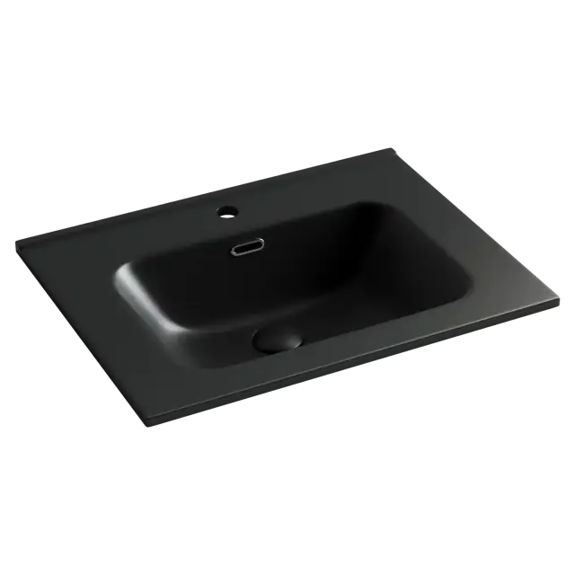 Умывальник накладной прямоугольный (цвет Черный Матовый) Element 610*465*180мм