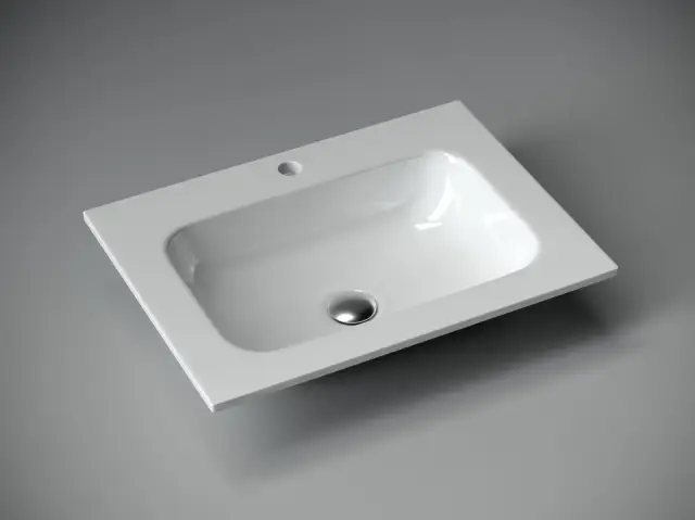 Раковина накладная Grace прямоугольная, с отверстием под смеситель, 610*457*137 мм, цвет белый