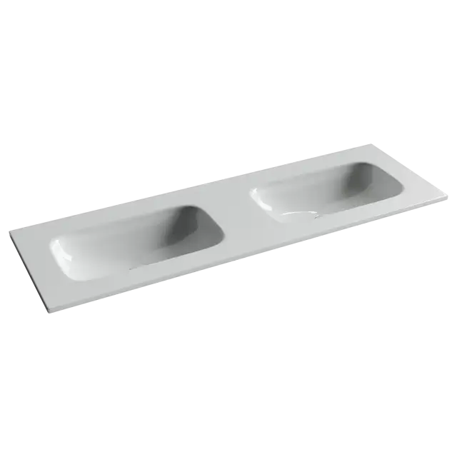 Раковина накладная мебельная Grace прямоугольная 1410x457x137 с двумя чашами без отверстий под смеситель цвет белый CN7022wx