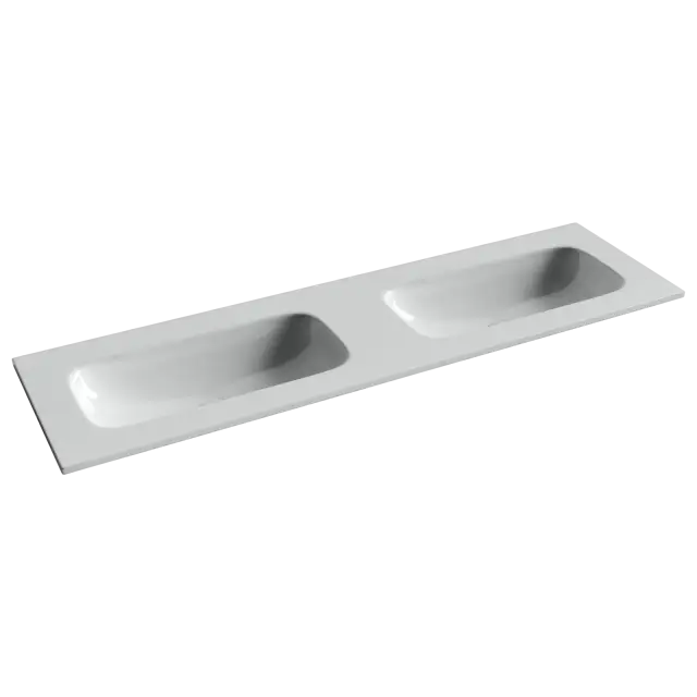 Раковина накладная мебельная Grace прямоугольная 1610x457x137 с двумя чашами без отверстий под смеситель цвет белый CN7023wx