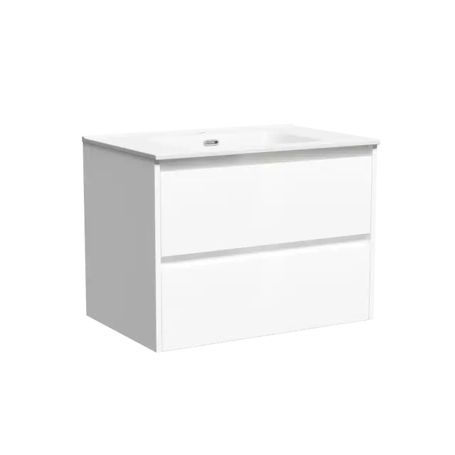 Тумба подвесная SANCOS Libra 690х450х500, c двумя ящиками оснащенными доводчиками, белый глянец , арт. LB70W