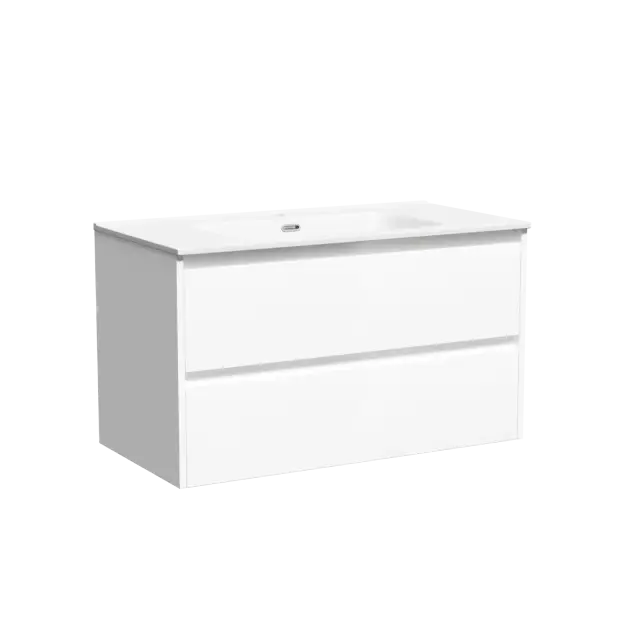 Тумба подвесная SANCOS Libra 890х450х500, c двумя ящиками оснащенными доводчиками, белый глянец , арт. LB90W