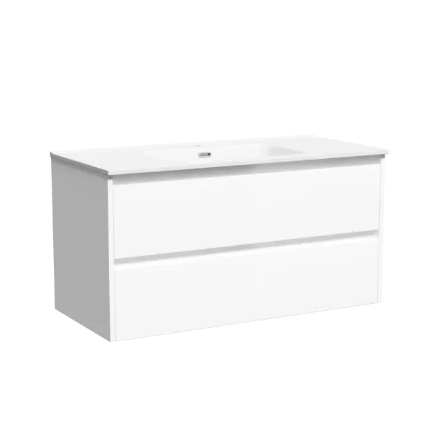 Тумба подвесная SANCOS Libra 990х450х500, c двумя ящиками оснащенными доводчиками, белый глянец , арт. LB100W