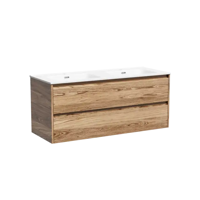 Тумба подвесная SANCOS Libra 1190х450х500, c двумя ящиками оснащенными доводчиками, дуб чарльстон, арт. LB120-2ECH