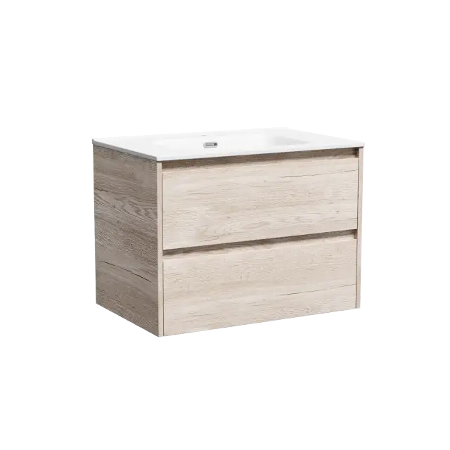 Тумба подвесная SANCOS Libra 690х450х500, c двумя ящиками оснащенными доводчиками, дуб галифакс натуральный, арт. LB70EG