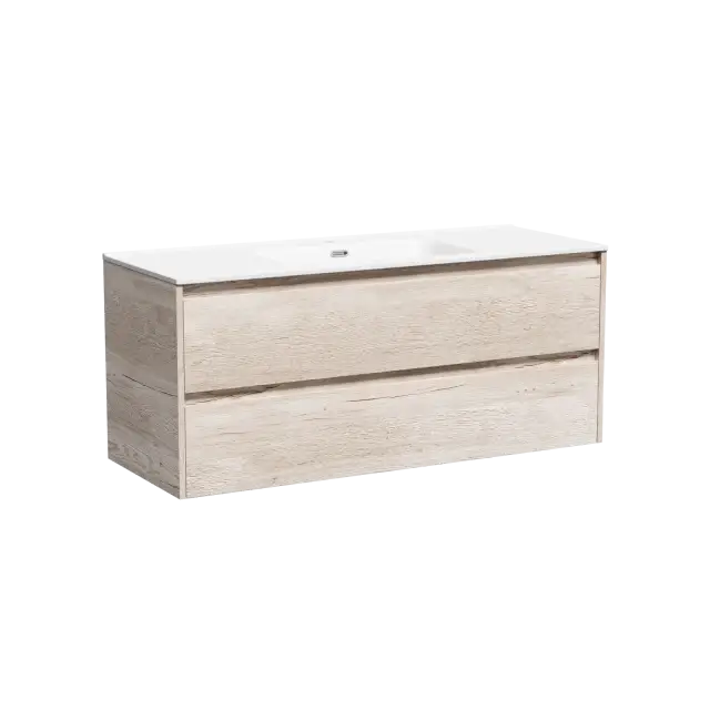 Тумба подвесная SANCOS Libra 1190х450х500, c двумя ящиками оснащенными доводчиками, дуб галифакс натуральный, арт. LB120-1EG