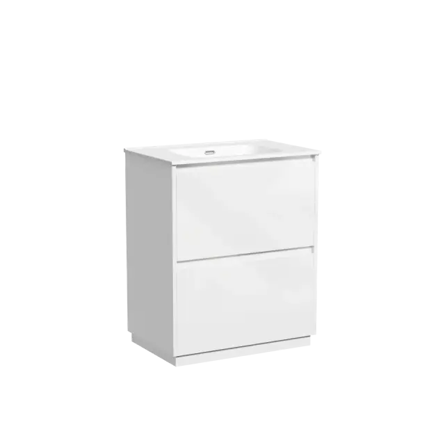 Тумба под раковину SANCOS Libra Floor напольная, 690х450х840, c двумя ящиками оснащенными доводчиками, белый глянец , арт. LB70FW
