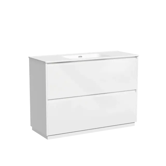 Тумба под раковину SANCOS Libra Floor напольная, 1190х450х840, c двумя ящиками оснащенными доводчиками, белый глянец , арт. LB120F-1W