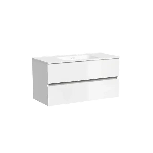 Тумба подвесная SANCOS Urban 990х450х550, c двумя ящиками оснащенными доводчиками, белый глянец , арт. UR100W