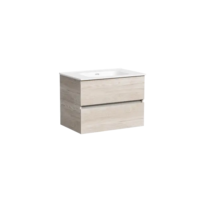 Тумба подвесная SANCOS Urban 690х450х550, c двумя ящиками оснащенными доводчиками, дуб галифакс натуральный , арт. UR70EG