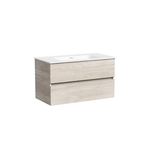 Тумба подвесная SANCOS Urban 890х450х550, c двумя ящиками оснащенными доводчиками, дуб галифакс натуральный , арт. UR90EG