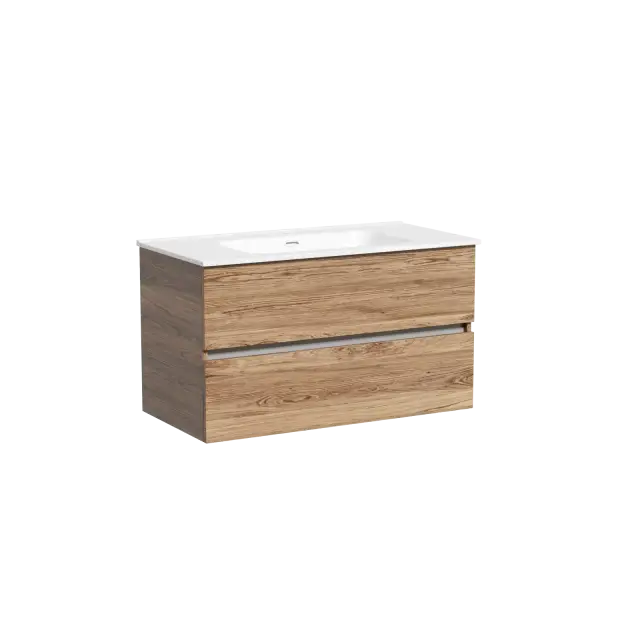 Тумба подвесная SANCOS Urban 890х450х550, c двумя ящиками оснащенными доводчиками, дуб чарльстон , арт. UR90ECH