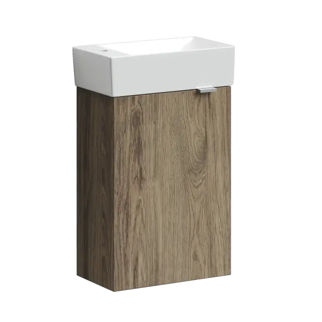 Тумба подвесная SANCOS Mini 355х205х500, с распашной дверцей, внутри 1 полка, дуб чарльстон , арт.MN35ECHL