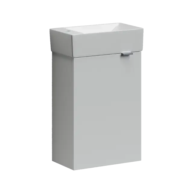 Тумба подвесная SANCOS Mini 355х205х500, с распашной дверцей, внутри 1 полка, белый глянец , арт.MN35WL