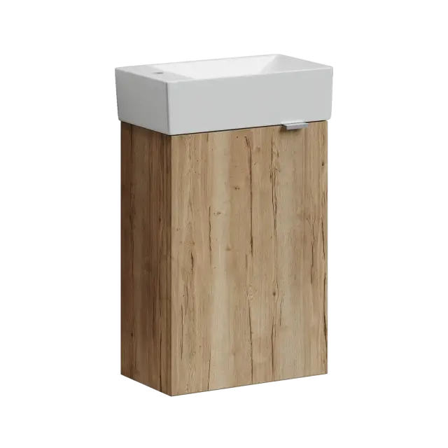 Тумба подвесная SANCOS Mini 355х205х500, с распашной дверцей, внутри 1 полка, дуб галифакс натуральный , арт.MN35EGL