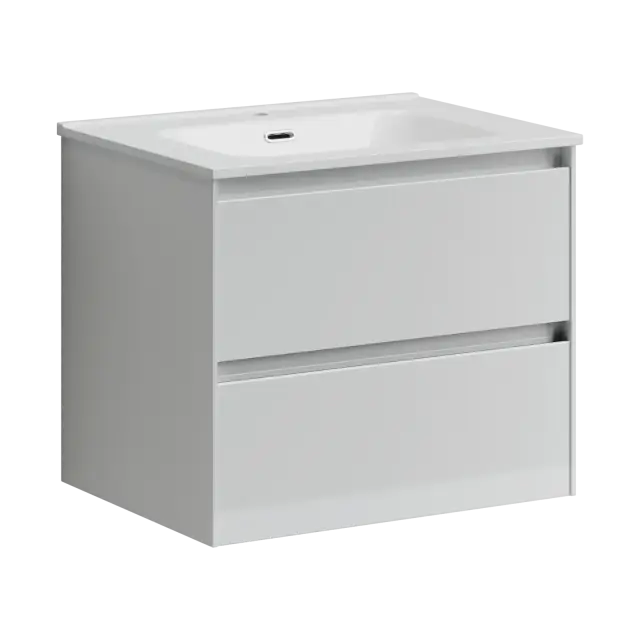 Тумба подвесная SANCOS Cento 590х450х500, c двумя ящиками оснащенными доводчиками,белый глянец, арт. CN60W