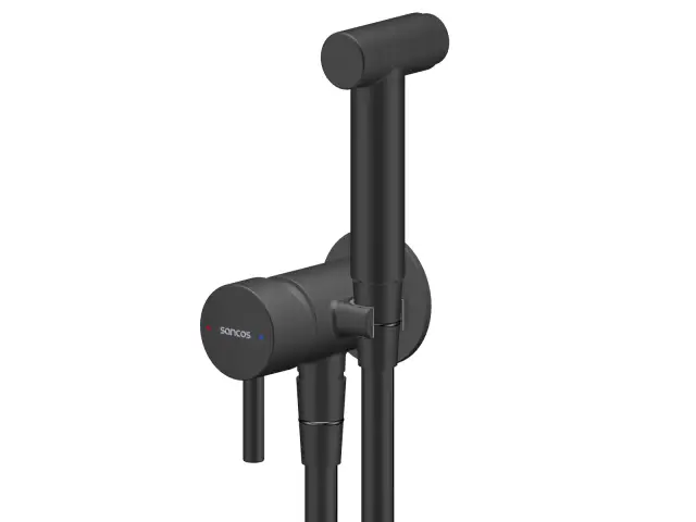 Гигиенический душ SANCOS Атом (Atom) со смесителем, цвет черный матовый, арт. SC2001MB