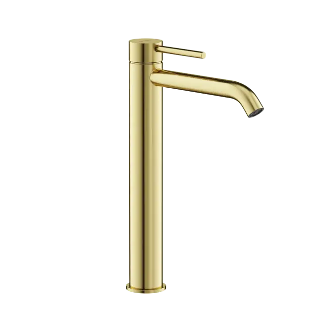 Смеситель для раковины высокий SANCOS Этна (Etna), брашированное золото, PVD покрытие, арт. SC9002BG