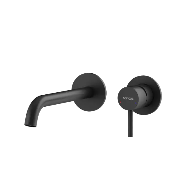Смеситель для раковины SANCOS Этна (Etna) с внутренней частью, черный матовый, арт. SC9004MB