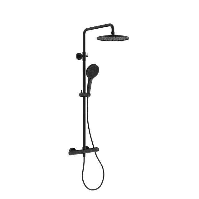 Душевая стойка с термостатом SANCOS Этна (Etna), черный матовый, арт. SC9007MB