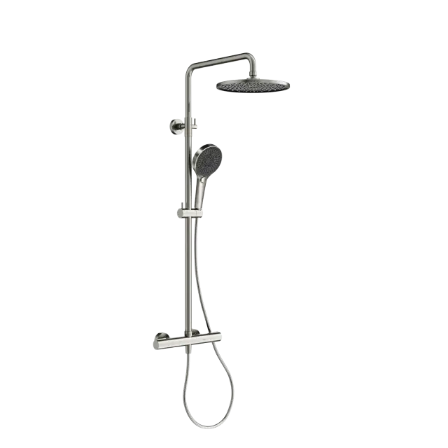 Душевая стойка с термостатом SANCOS Этна (Etna), брашированный никель, PVD покрытие, арт. SC9007BN