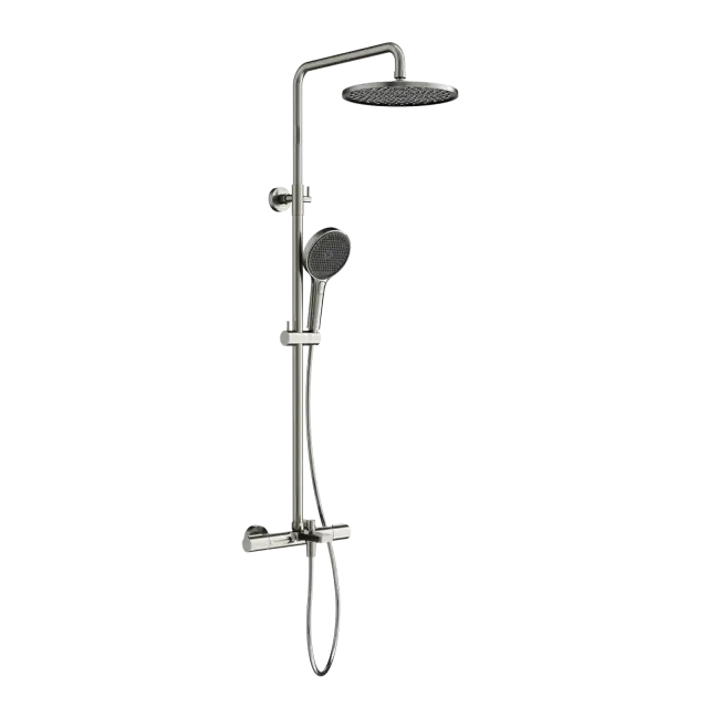 Душевая стойка с термостатом и изливом SANCOS Этна (Etna), брашированный никель, PVD покрытие, арт. SC9008BN