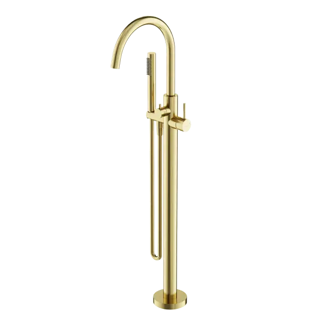 Смеситель для ванны напольный SANCOS Этна (Etna), брашированное золото, PVD покрытие, арт. SC9009BG