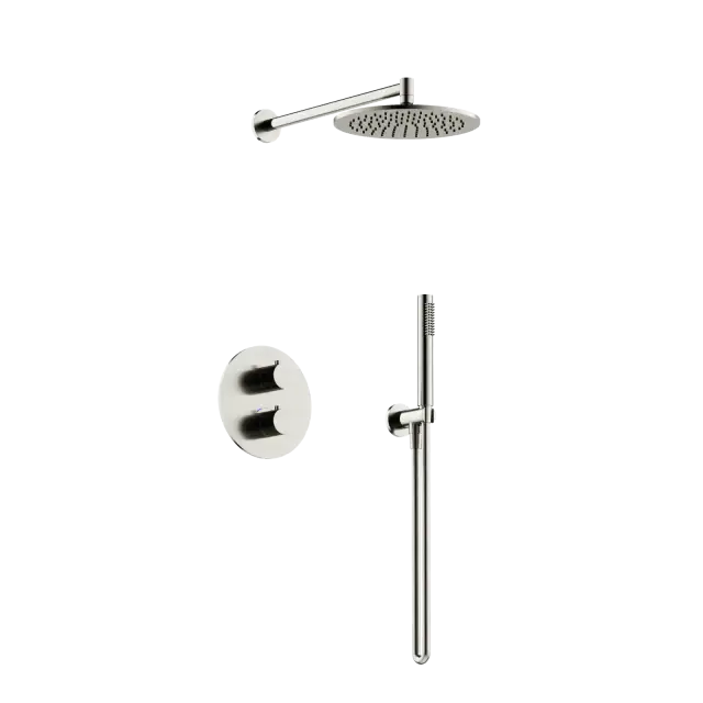Душевой комплект с термостатом SANCOS Этна (Etna), с внутренней частью, брашированный никель, PVD покрытие, арт. SC9010BN