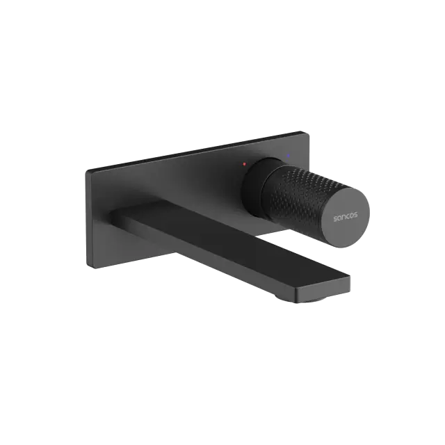 Смеситель для раковины SANCOS Звено (Nexus) с внутренней частью, черный матовый, арт. SC9013MB