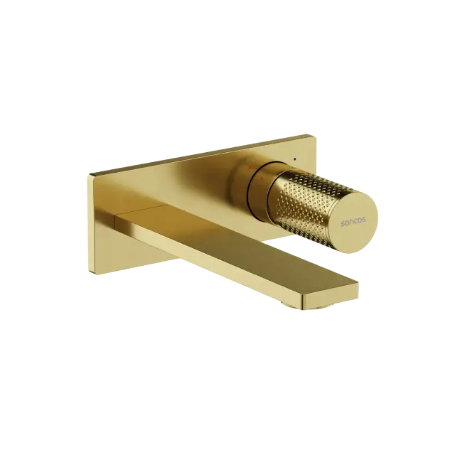 Смеситель для раковины SANCOS Звено (Nexus) с внутренней частью, брашированное золото, PVD покрытие, арт. SC9013BG