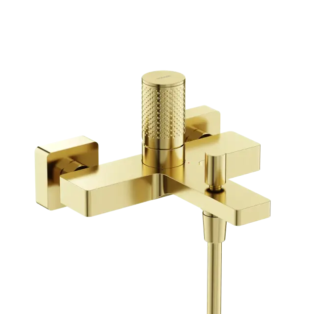 Смеситель для ванны и душа SANCOS Звено (Nexus), брашированное золото, PVD покрытие, арт. SC9014BG