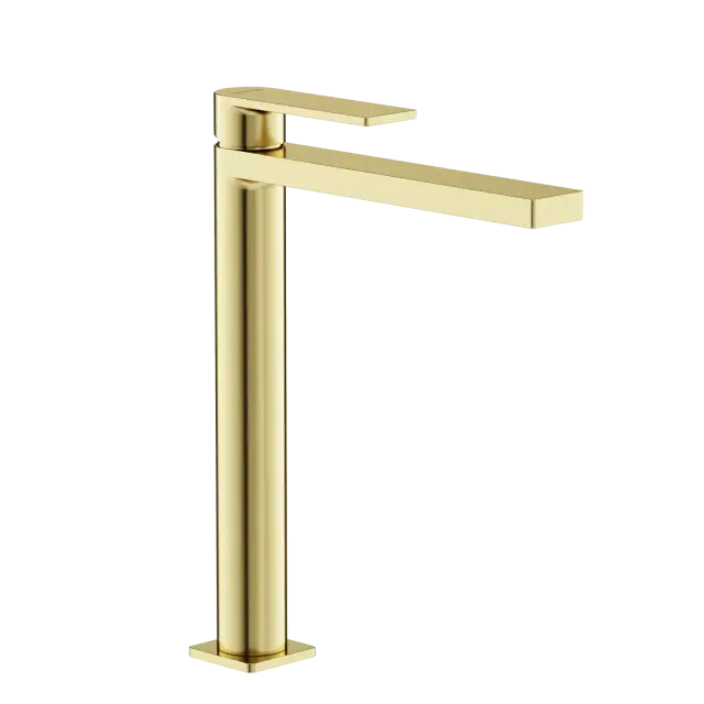 Смеситель для раковины SANCOS Студия (Studio), брашированное золото, PVD покрытие, арт. SC9016BG