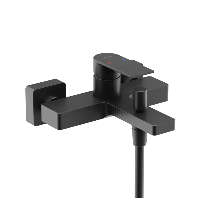 Смеситель для ванны и душа SANCOS Студия (Studio), черный матовый, арт. SC9018MB