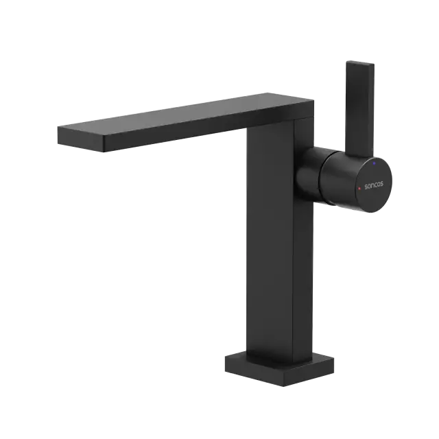 Смеситель для раковины SANCOS Линн (Linn), черный матовый, арт. SC9019MB