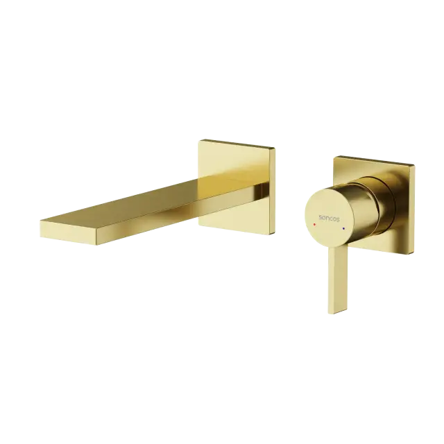 Смеситель для раковины SANCOS Линн (Linn) c внутренней частью, брашированное золото, PVD покрытие, арт. SC9021BG
