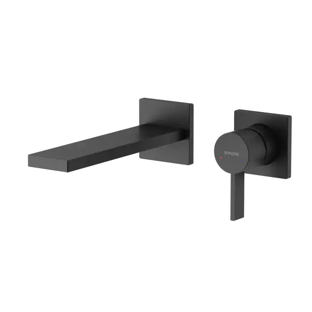 Смеситель для раковины SANCOS Линн (Linn) c внутренней частью, черный матовый, арт. SC9021MB